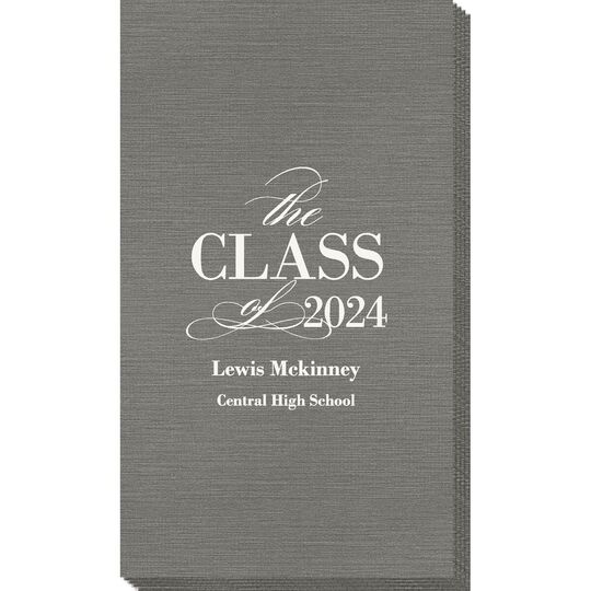 Classic Class of Graduation Bamboo Luxe Guest Towels